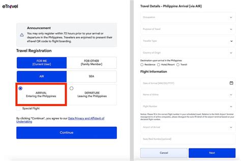 How to Accomplish eTRAVEL Form for Philippine .